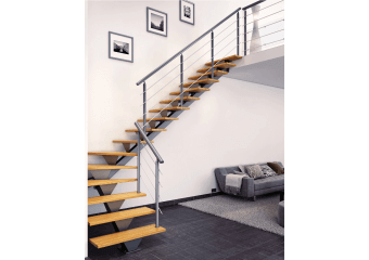 Escalier métal limon central design