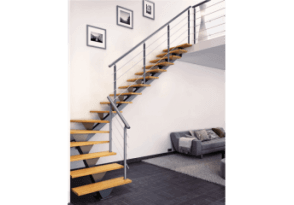 Escalier métal limon central design
