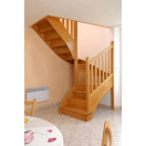 Escalier 1/2 tournant en bois exotique