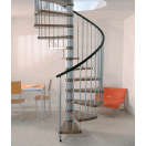 Escalier colimaçon ajustable bois-acier