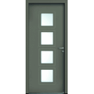 Porte d'entrée mixte avec 4 vitrages carrés sablés