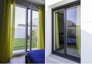 Porte-fenêtre aluminium bicoloration